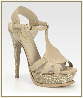 Yves Saint Laurent Stingray Slingback Platform Sandals