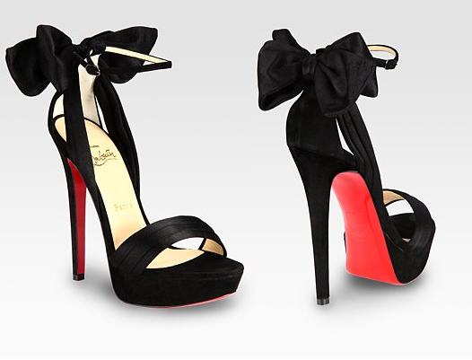 CHRISTIAN LOUBOUTIN SATIN BOW TIE HEEL SANDALS SIZE 39.5 – Chic