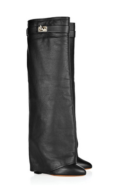 Givenchy Textured-Leather Fold-Over Knee Boots