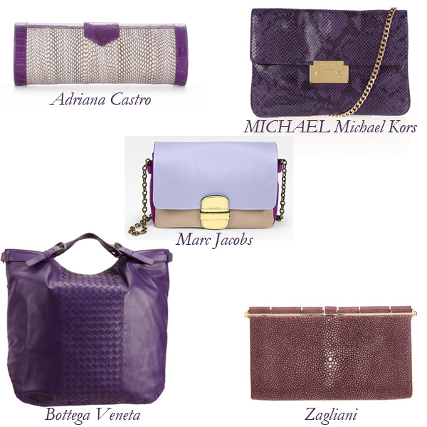 Bottega Veneta, Zagliani, Marc Jacobs, MICHAEL Michael Kors, Adriano Castro Purple Bags