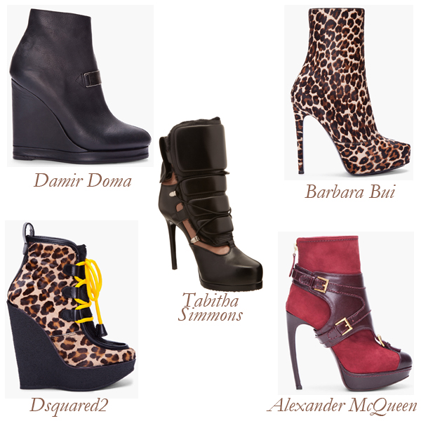 Damir Doma, Barbara Bui, Dsquared2, Alexander McQueen, Tabitha Simmons Heel Boots