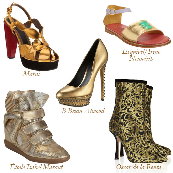 Marni, Étoile Isabel Marant, B Brian Atwood, Oscar de la Renta, Esquivel/Irene Neuwirth Metallic Shoes