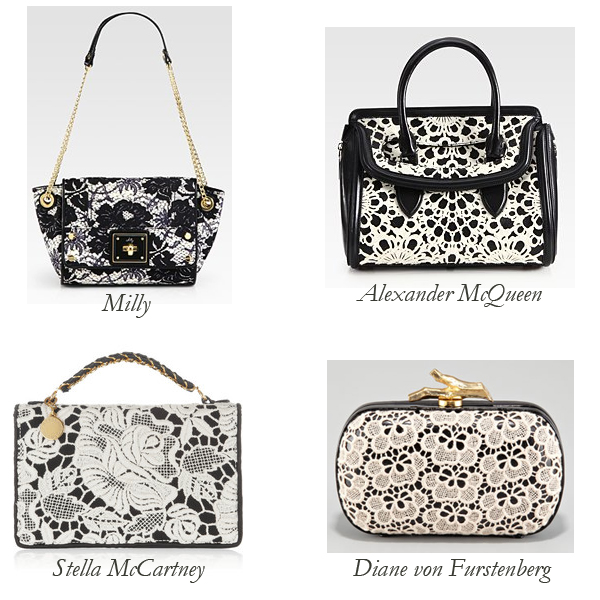 Milly, Stella McCartney, Diane von Furstenberg, Alexander McQueen Lace Bags
