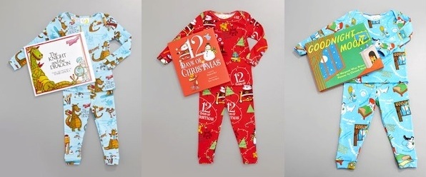 Knight and the Dragon Pajama and Book Set, Boy 12 Days of Christmas Pajama and Book Set, Goodnight Moon Pajama and Book Set
