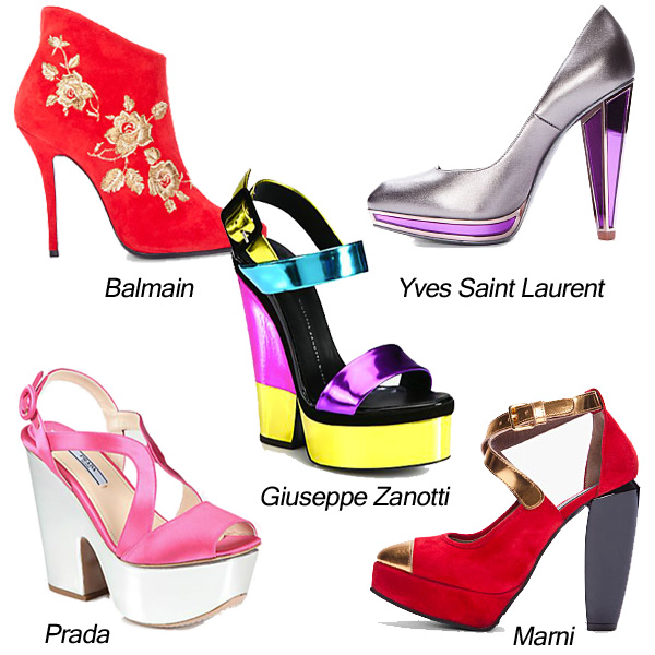 Marni, Yves Saint Laurent, Balmain, Giuseppe Zanotti, Prada Metallic Shoes