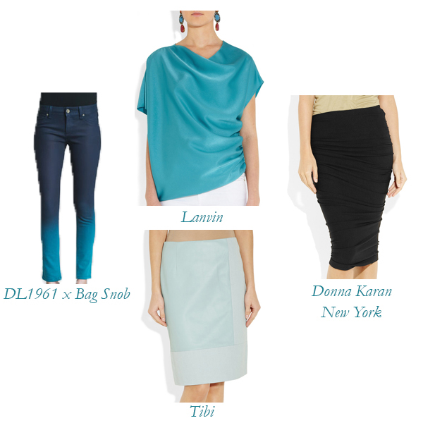 Lanvin Top, Bag Snob x DL1961 Jeans, Tibi Skirt, Donna Karan New York Skirt