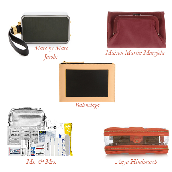 Marc by Marc Jacobs Wristlet, Maison Martin Margiela Wallet, Balenciaga Pouch, Ms. and Mrs. Mini Emergency Kit, Anya Hindmarch Travel Pouch