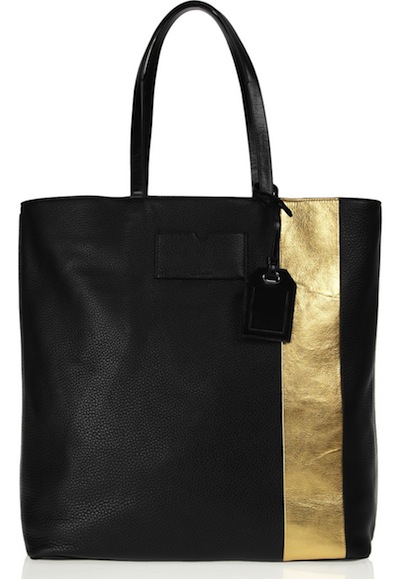 Reed Krakoff Gym Bag Metallic-Striped Leather Tote