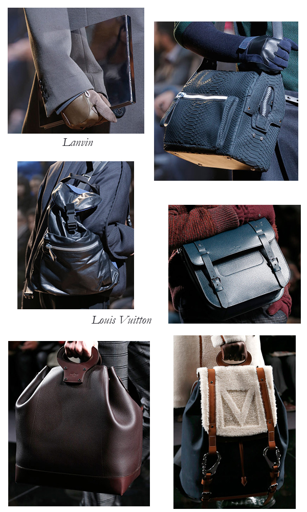 Berluti, Valentino, Louis Vuitton, and Lanvin Men's Bags for Fall