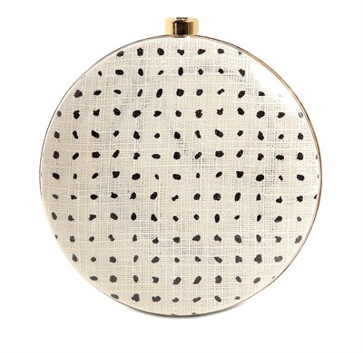 Stella McCartney Plexiglass Printed-Canvas Round Clutch