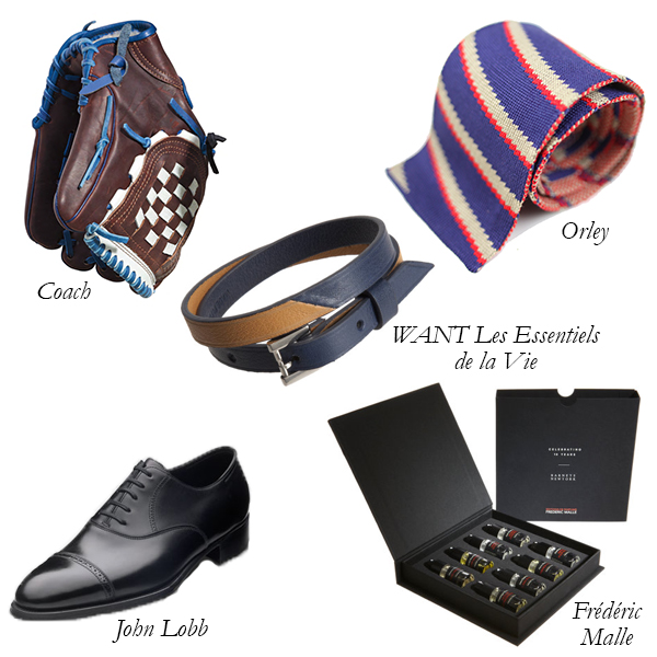 Coach Baseball Glove, Orley Tie, John Lobb Oxford Shoes, WANT Les Essentiels de la Vie, Frédéric Malle, Father's Day Gifts