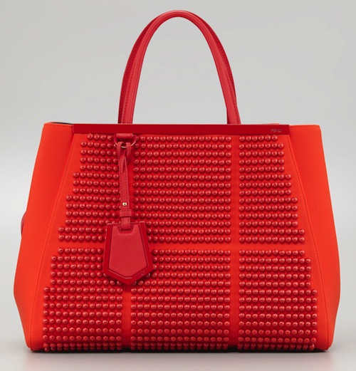 Fendi 2Jours Studded Neoprene Tote Bag