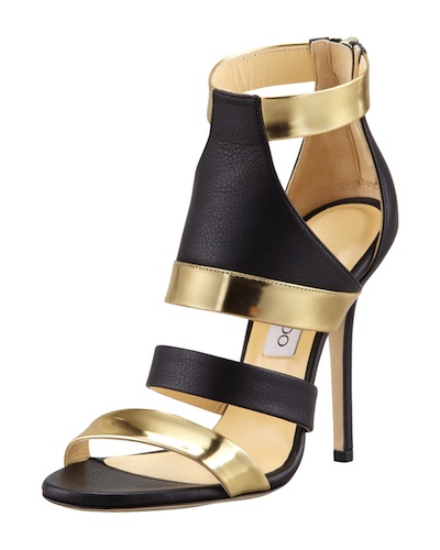 Jimmy Choo Besso Mixed-Leather Sandal
