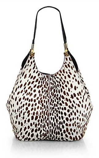 Elizabeth and James Abstract Animal-Print Calf-Hair Shopper