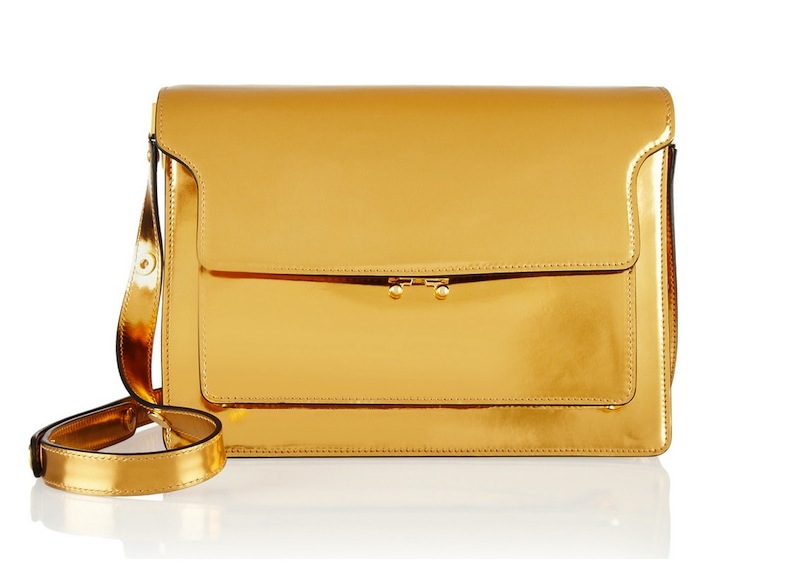 Marni Metallic Patent-Leather Shoulder Bag