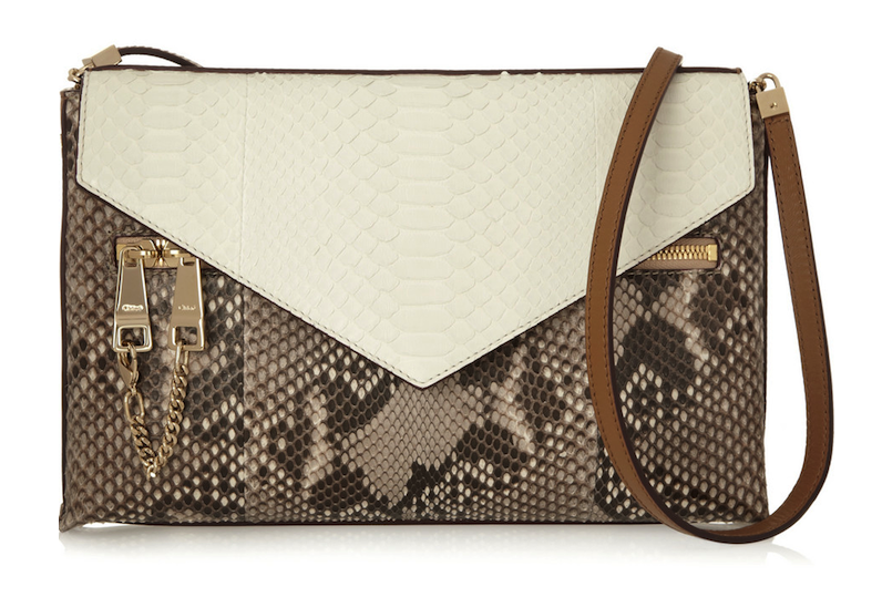 Chloé Cassie Medium Python and Leather Shoulder Bag