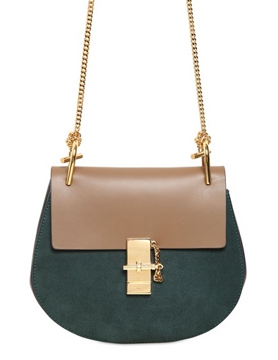 Chloé Medium Drew Suede & Leather Shoulder Bag