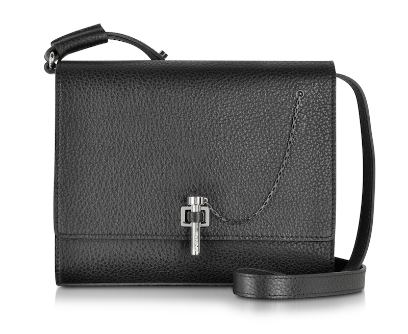 Carven Malher Black Small Grained Leather Shoulder Bag