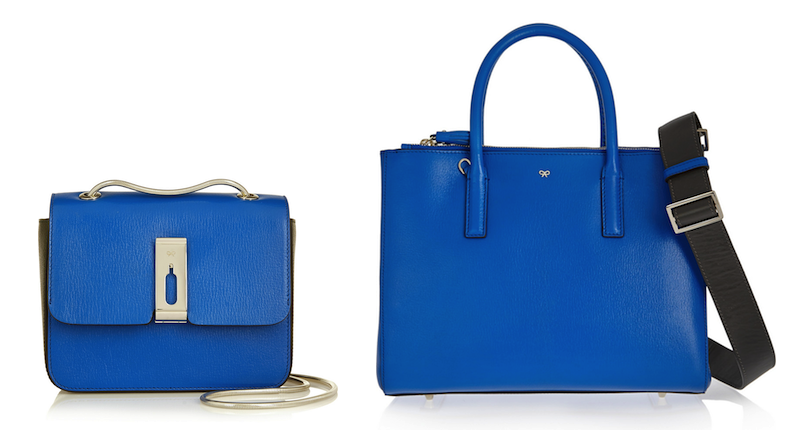 Anya Hindmarch Albion Two-Tone Leather Shoulder Bag and Ebury Textured Leather Tote