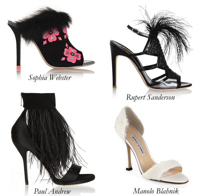 pumps with feathers