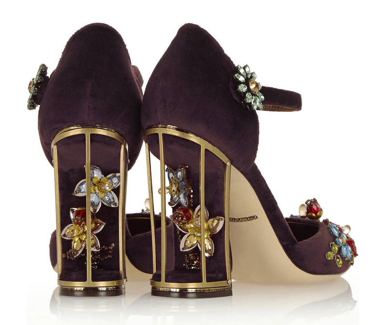 Dolce & Gabbana Crystal-Embellished Velvet Pumps