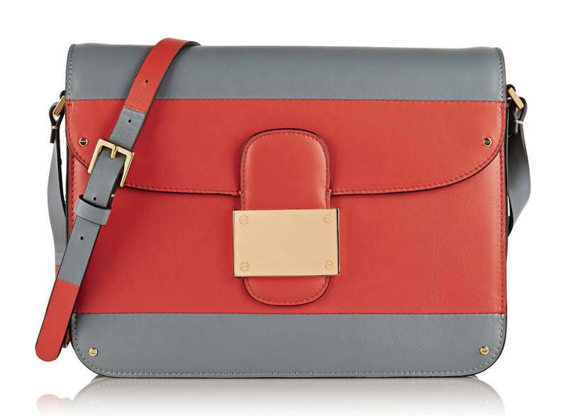 Valentino Rivet Color-Block Leather Shoulder Bag