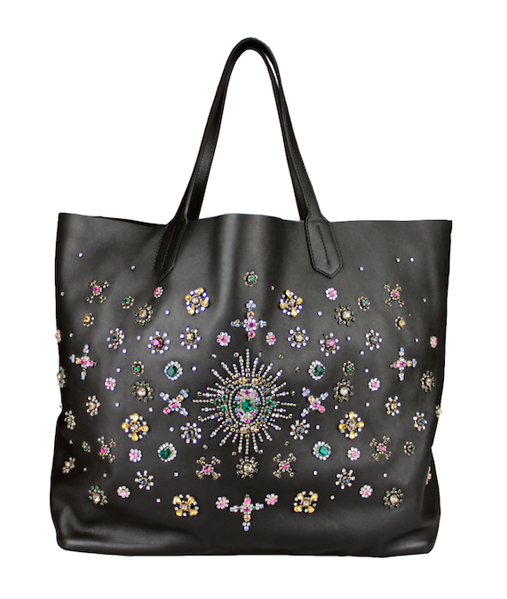 Amen Leather Bag with Stones Embroidery