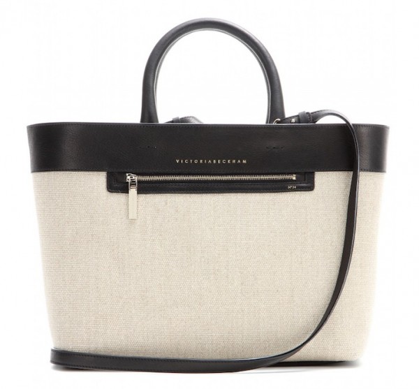 Victoria Beckham Quincy Inside Out Canvas and Leather Tote