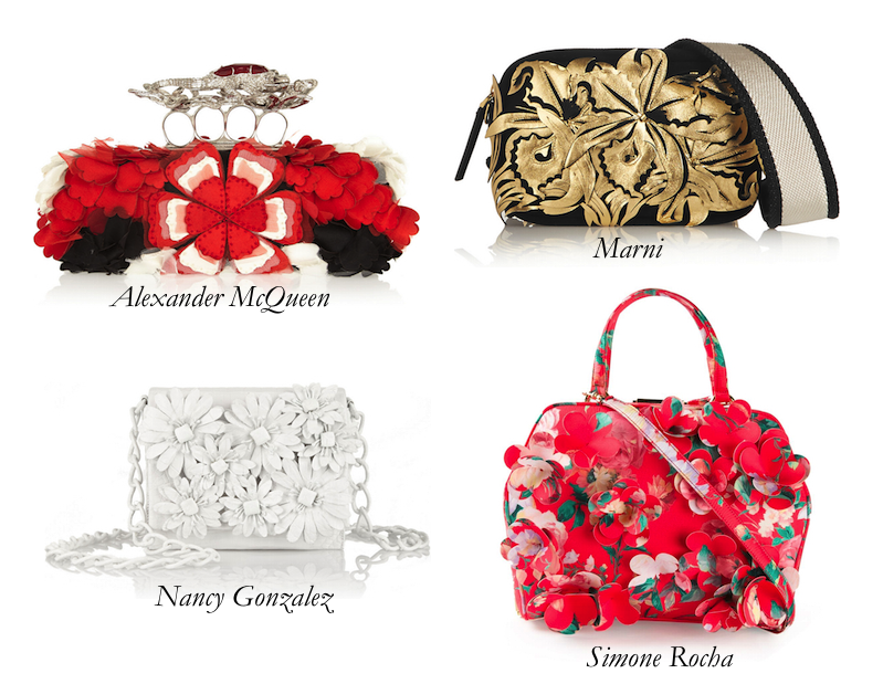 Top Floral Appliqué Bags