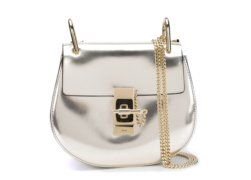 Silver mirror-effect shopper bag