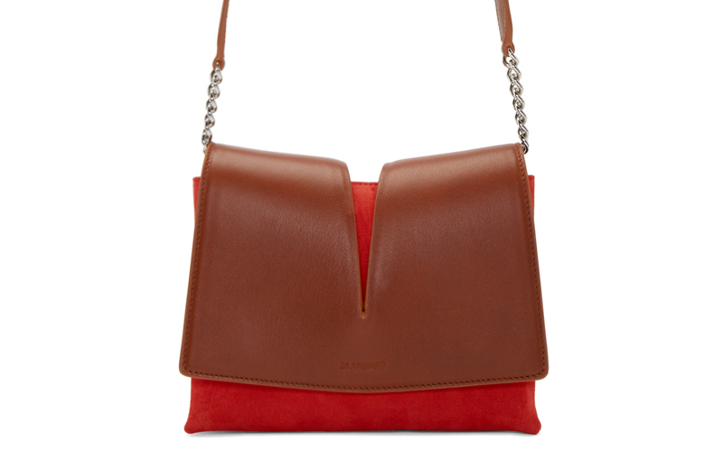 JilSander_BrownRedLeatherSmallViewBag