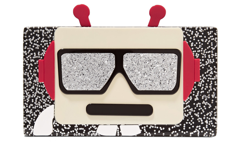 Karl Lagerfeld - Minaudiere Robot Glittered Acrylic Box Clutch