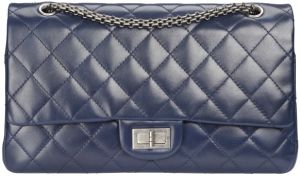 1Dark blue leather 2.55 bag_sac 2.55 en cuir bleu foncé.jpg