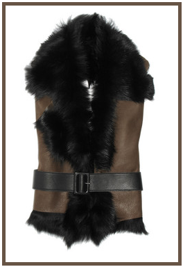 Karl Donoghue Belted Leather and Shearling Backless Waistcoat: Wild ...